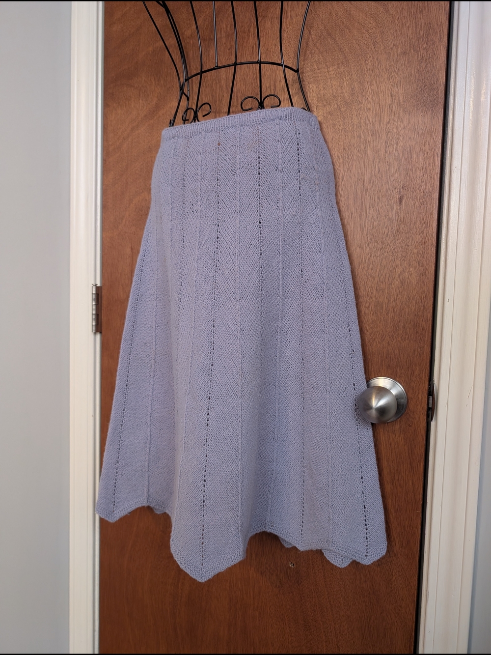 Lavender Knit A-Line Midi Skirt